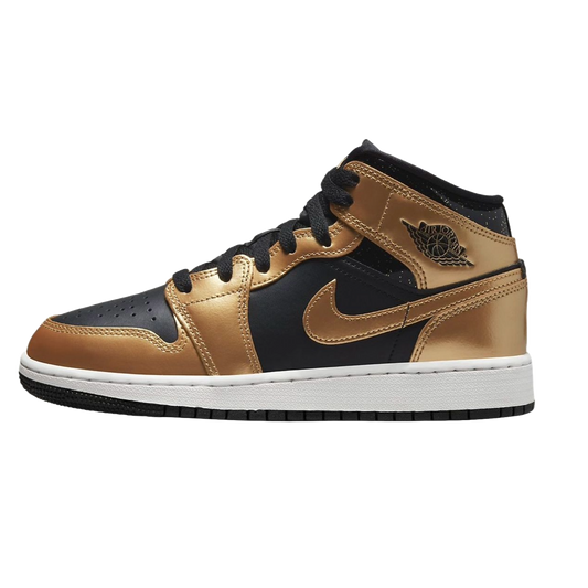 Jordan 1 Mid SE Metallic Gold Black (GS)