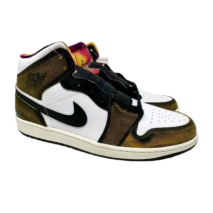 Jordan 1 Mid SE Orange Wear Away